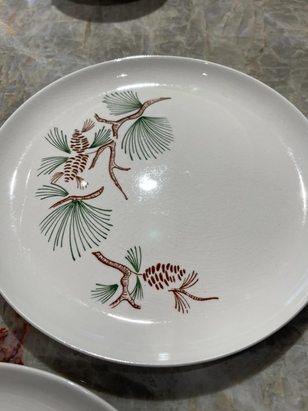 Stetson Marcrest~Vintage Misty Pine  ovenproof hand painted underglaze Plates